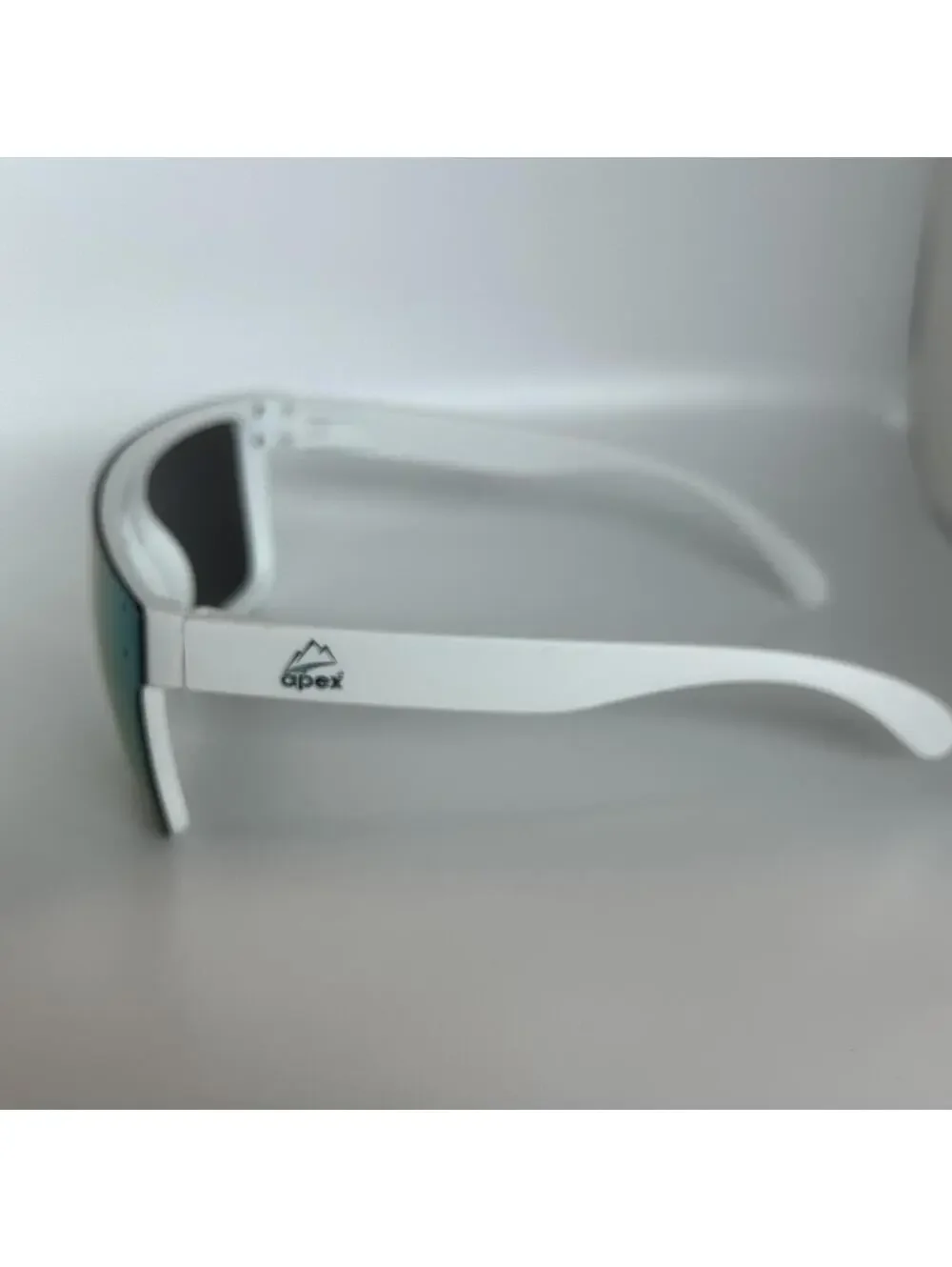 Apex White Frame Sports Sunglasses with Yellow Mirrored Lens